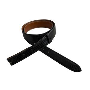 Pinto Ranch Chacon Lizard Leather Belt Mens 36 Black Western Cowboy NO BUCKLE